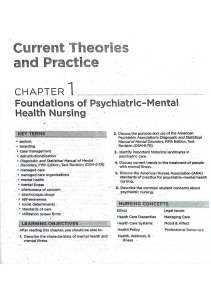 [Chapter 1] Psychiatric Mental Health Nursing