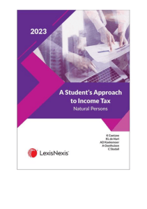 A Students Approach to Income Tax Natural Persons 2023