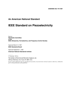 IEEE Std 176-1987 Standard on Piezoelectricity