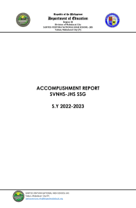 ACCOMPLISHMENT REPORT SSG 2022-2023