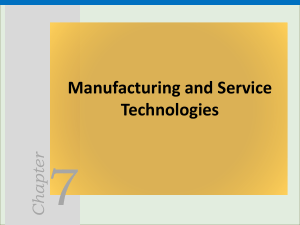 Manufacturing and Service Technologies i