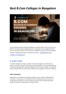 Top Best BCom Colleges in Bangalore