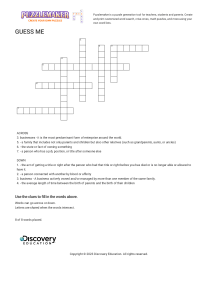 Criss Cross Puzzle   Discovery Education Puzzlemaker