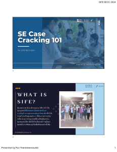 SE Case Cracking 101 SIFE SECC 2024 Placemat