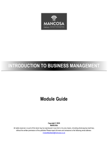 Generic - Introduction to Business Management