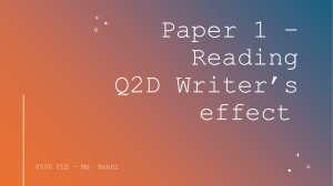 Q2D Writer's effect