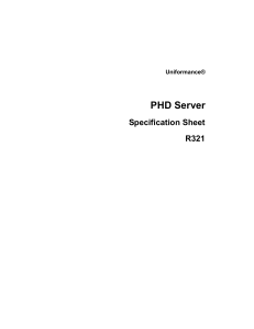 Uniformance. PHD Server. Specification Sheet R321