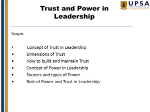 WEEK- 5 Concept of Trust and Power
