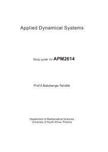 Applied Dynamical Systems