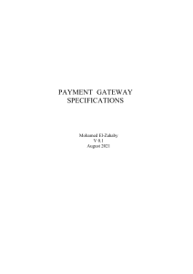 Payment Gateway Specifications
