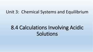 Calculations Involving Acidic Solutions - with solutions