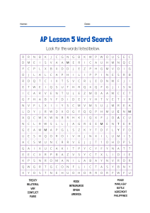 Social Studies Word Search Activity