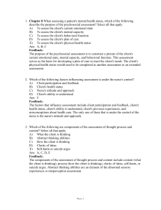 Mental Health Assessment Test Questions