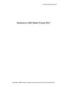 CSEC Maths Paper 2 June 2017 Solutions