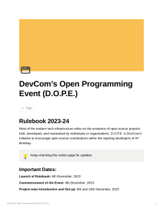 DevComs Open Programming Event D O P E  c33cea2f07744448b1593bf5686b3cf1