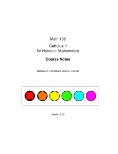 MATH 138 Course Notes