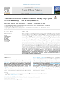 Zhang 2023 - Carbon emission scenarios of China's construction industry using a system dynamics methodology – Based on life cycle thinking