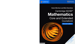 Cambridge IGCSE® Mathematics Coursebook Core and Extended Second Edition