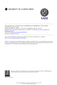 [Scandinavian Studies 1964-aug vol. 36 iss. 3] Charles R. Lyons - THE ARCHETYPAL ACTION OF MALE SUBMISSION IN STRINDBERG'S  THE FATHER  (1964) [10.2307 40916634] - libgen.li