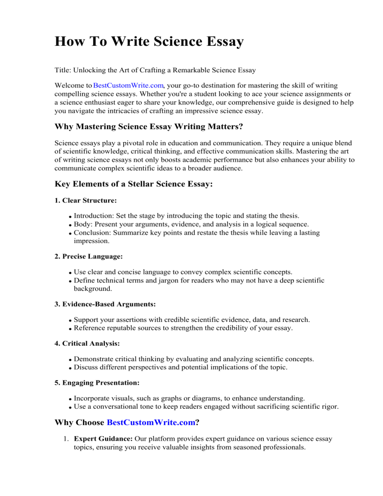 How To Write Science And Health Article How To Write Science And Health Article