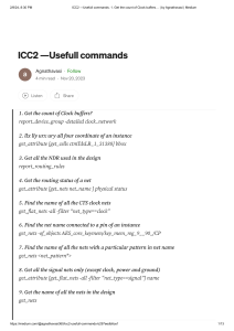 ICC2 —Usefull commands. 1. Get the count of Clock buffers…   by Agnathavasi   Medium