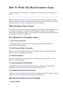 How To Write The Best Persuasive Essay