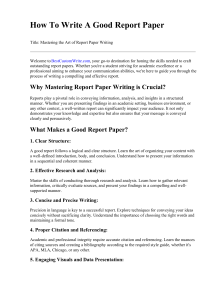 How To Write A Good Report Paper