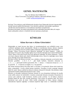 Genel Matematik- Doç. Dr. Mehmet Zeki SARIKAYA