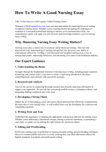 How To Write A Good Nursing Essay