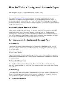 How To Write A Background Research Paper
