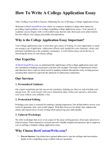 How To Write A College Application Essay
