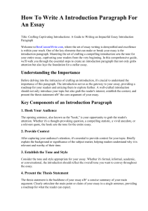 How To Write A Introduction Paragraph For An Essay