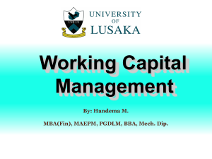 Lecture 9-Working Capital Management