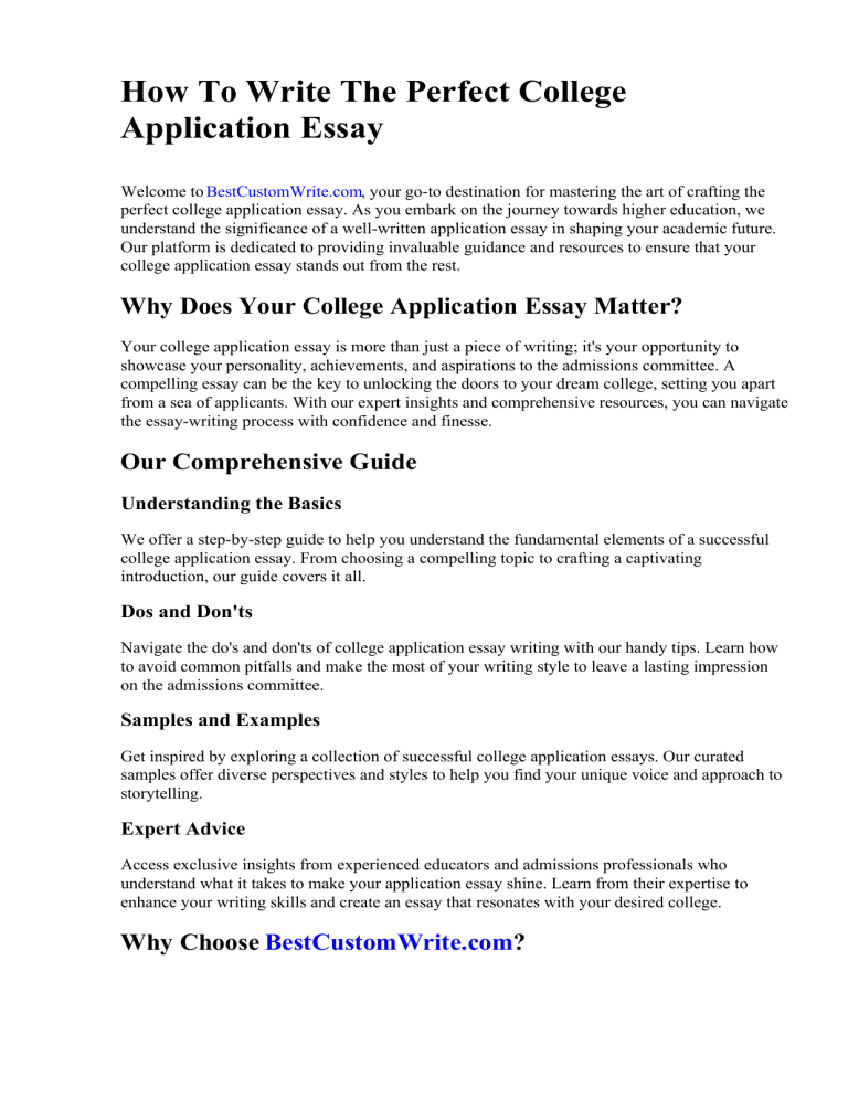 How To Write The Perfect College Application Essay how-to-write-the-perfect-college-application-essay