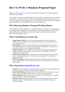 How To Write A Business Proposal Paper