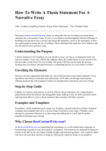 How To Write A Thesis Statement For A Narrative Essay