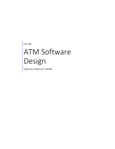 ATM Software Design {no GUI)