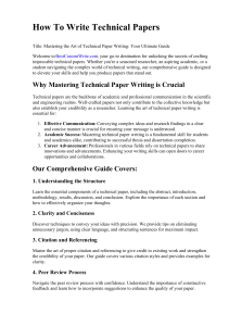 How To Write Technical Papers