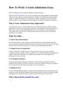How To Write A Good Admissions Essay