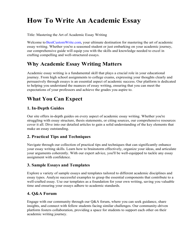 how to write an academic essay title