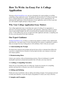 How To Write An Essay For A College Application