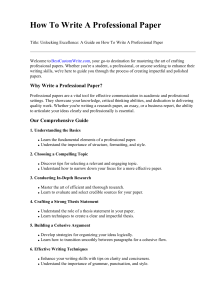 How To Write A Professional Paper