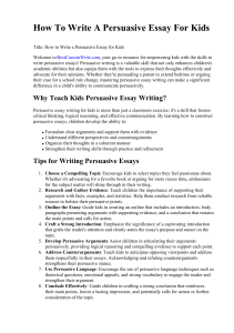 How To Write A Persuasive Essay For Kids