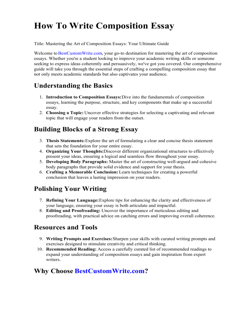 how to write composition essay