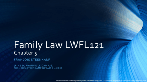 Family Law LWFL121 Chapter 5