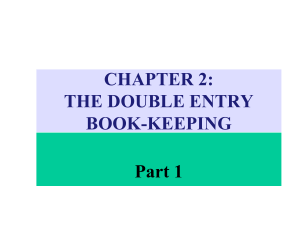 Chapter 2 (Part 1) Double Entry Bookkeeping 