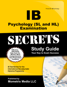 IB Psychology (SL and HL) 