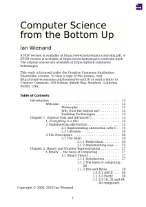 Computer Science from the Bottom Up