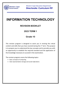 IT Theory Grade 10 Revision material Term 1 2023