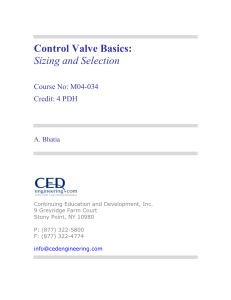 Control Valves Basics - Sizing & Selection